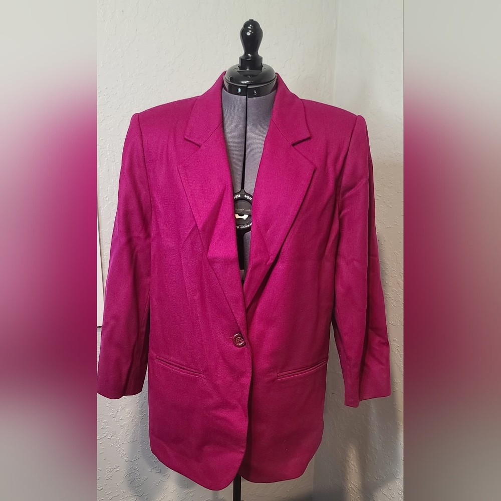 Vintage Sag Harbor Pink Blazer 100% Wool women's size 12